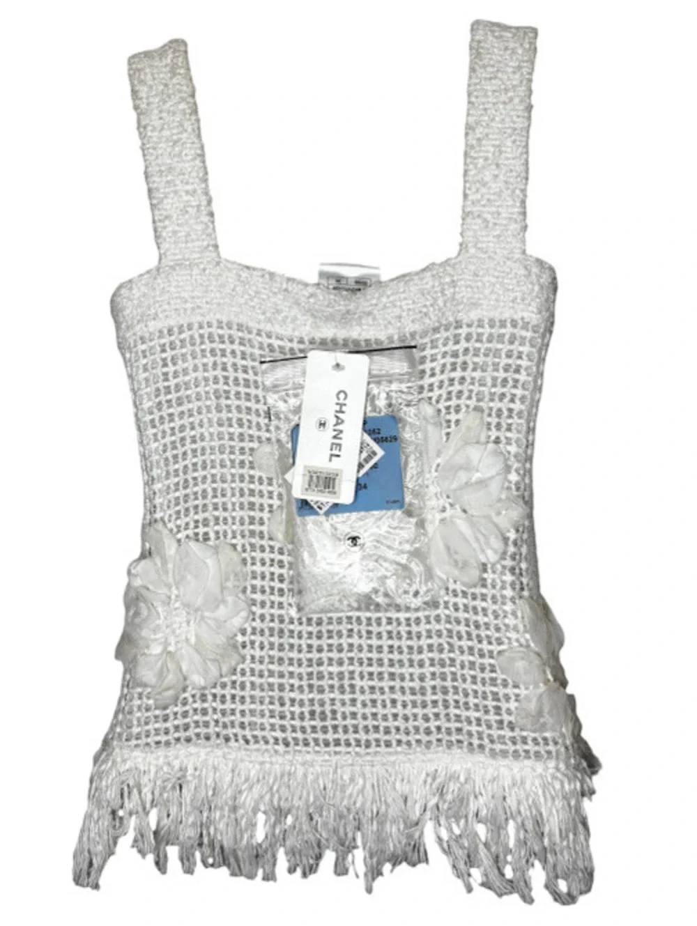 Chanel 2015 Floral Print Tweed Top